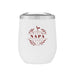 12 Oz. Stainless Insulated Stemless Wine Cup with a clear lid, showcasing the Customizable VINTAGE Design.