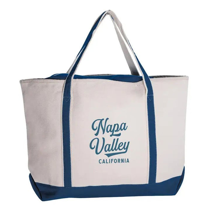 Custom ATHLETIC 24 Oz. Canvas Large Zippered Boat Tote