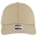 Khaki cap with a visible brand label on a white background