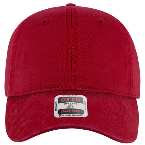 Red cap with a visible brand label on a white background