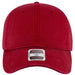 Red cap with a visible brand label on a white background