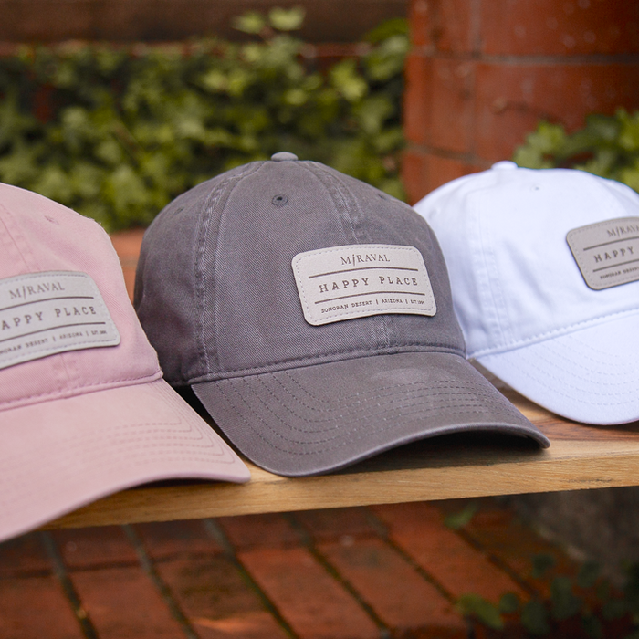 Custom HAPPY PLACE Otto Cap Garment-Washed Cotton Twill Dad Hat