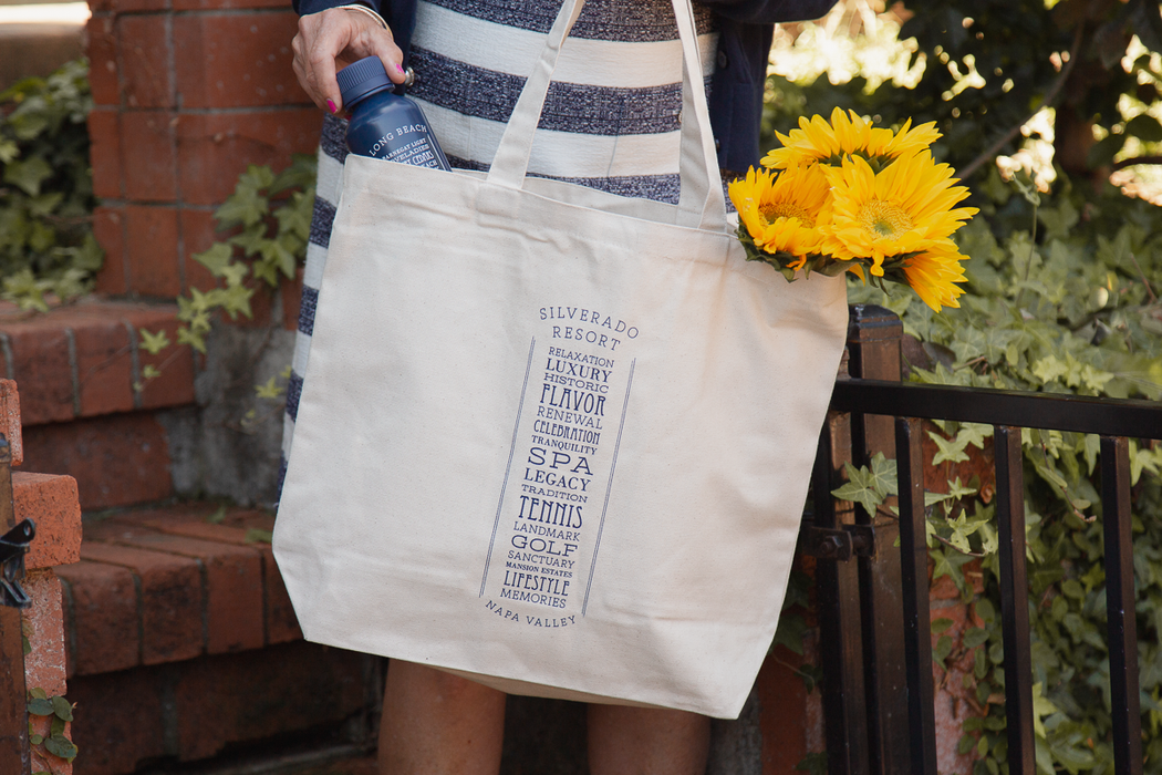 Custom LIST 10 Oz. Natural Canvas Market Tote