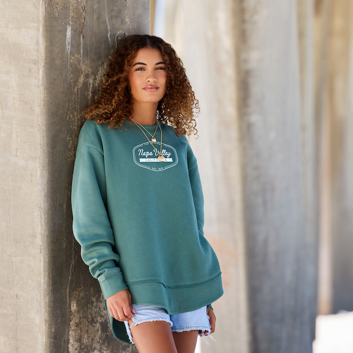 Custom Original Live & Tell Ladies 7.4 Oz. Weekend Fleece Crewneck Poly Cotton Sweatshirt