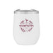 Group shot of 12 Oz. Stainless Insulated Stemless Wine Cups with Customizable VINTAGE Designs, perfect for gifts or personal use.