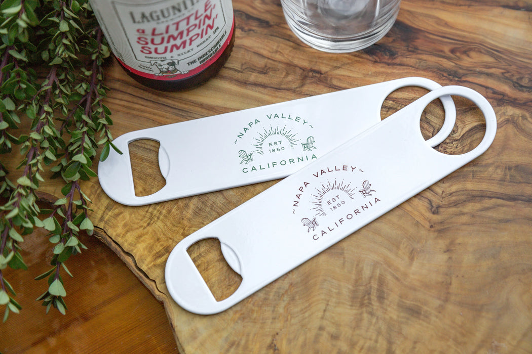 Custom LUCKY Paddle Powder Coated Steel Bottle Opener