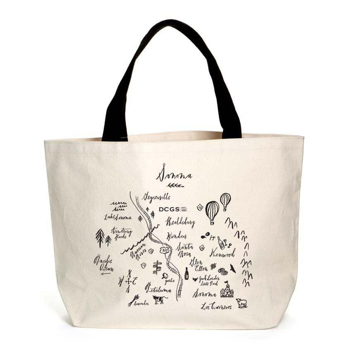 18 Oz. Heavyweight Tote in a Customizable Calligraphy Map Collection Design - Mercantile 12