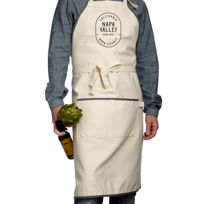 Custom CAPSULE Natural Apron with Charcoal Trim