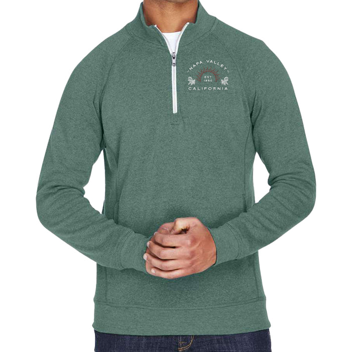 J. America Mens 7.5 Oz. Triblend Quarter-Zip Sweatshirt in ADIRONDACK COLLECTION design