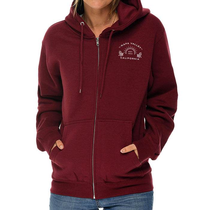 Custom Wholesale Lane Seven Unisex 8.25 Oz. Premium Full Zip Hoodie Poly Cotton Printed with a Customizable ADIRONDACK COLLECTION Design