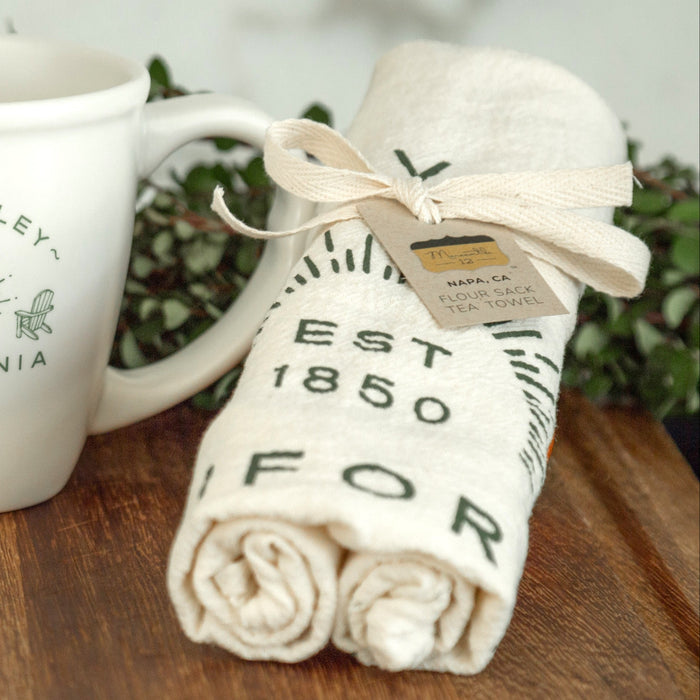 Custom ADIRONDACK Flour Sack Tea Towels - White