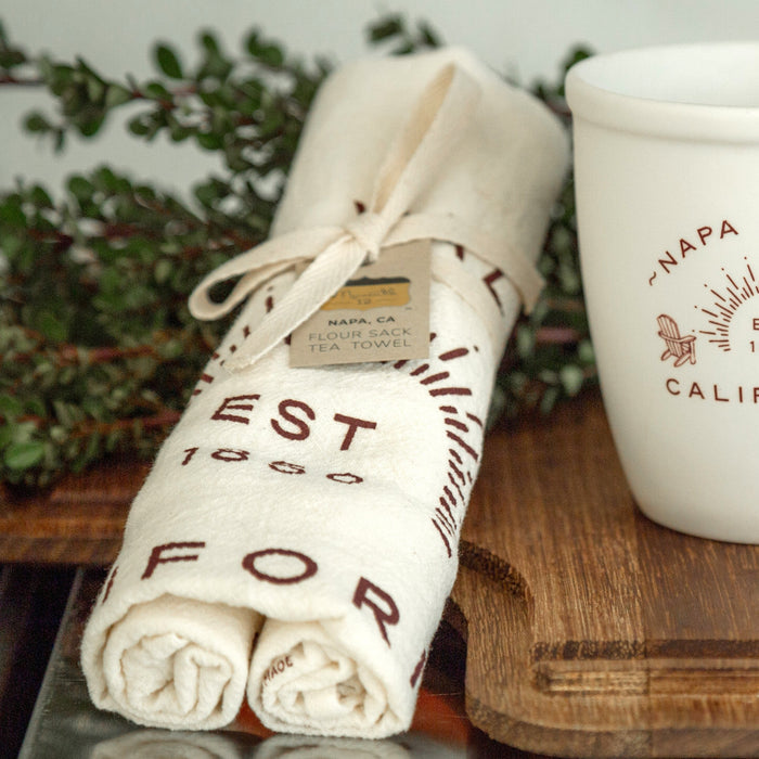 Custom ADIRONDACK Flour Sack Tea Towels - White