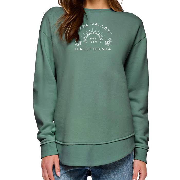 Custom ADIRONDACK Live & Tell Ladies 7.4 Oz. Weekend Fleece Crewneck Poly Cotton Sweatshirt