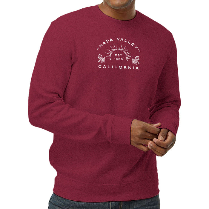 Custom Wholesale J. America Unisex 7.5 Oz. BTB Fleece Crewneck Sweatshirt Printed in ADIRONDACK COLLECTION Design