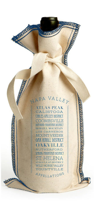 Custom APPELLATION 10 Oz. Cotton Overstitch Wine Gift Bag