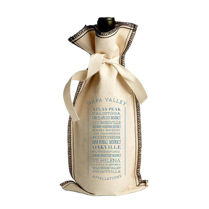 Custom APPELLATION 10 Oz. Cotton Overstitch Wine Gift Bag