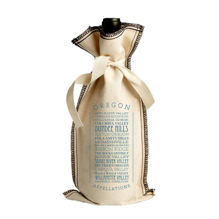Custom APPELLATION 10 Oz. Cotton Overstitch Wine Gift Bag