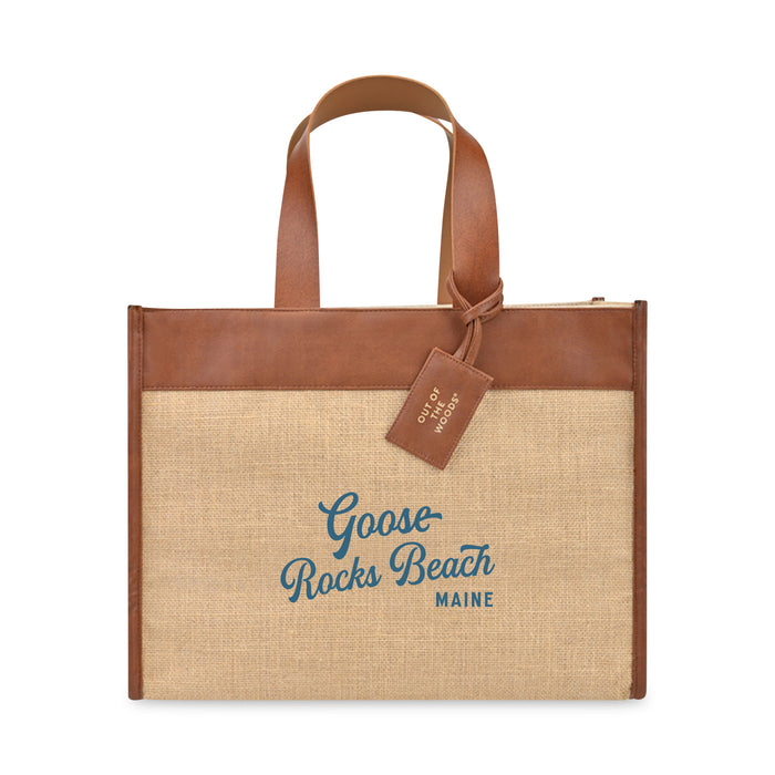 Custom BRAND / LOGO Jute Out of The Woods Trim Box Tote