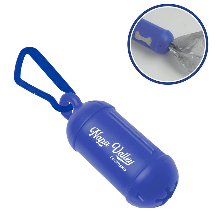 Custom BRAND / LOGO Bag Dispenser w/ Carabiner Pin