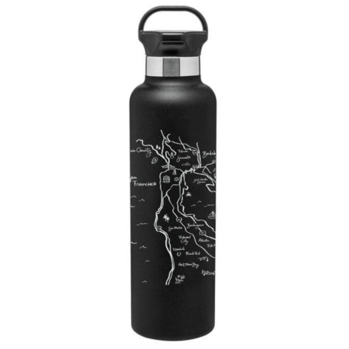 Custom CALLIGRAPHY MAP 24 Oz Stainless Gear Water Bottle