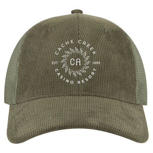 Custom BURST Cotton Twill Corduroy Low Profile Trucker Cap