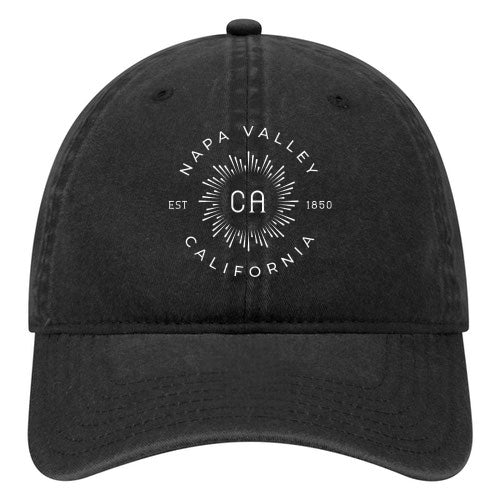 Custom BURST Washed Cotton Twill 6 Panel Low Cap