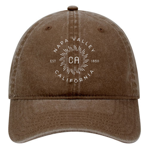Custom BURST Washed Cotton Twill 6 Panel Low Cap