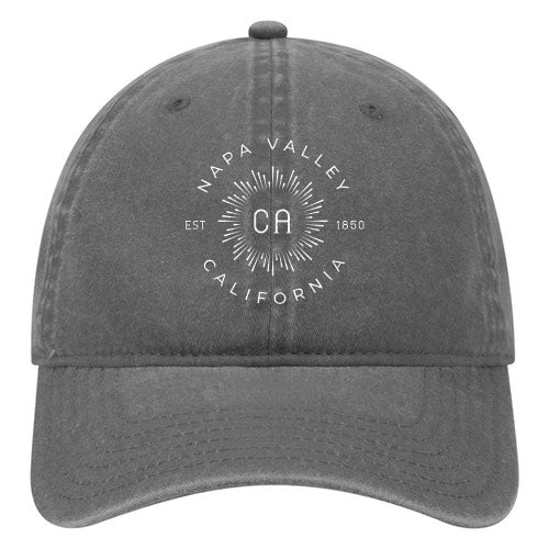 Custom BURST Washed Cotton Twill 6 Panel Low Cap