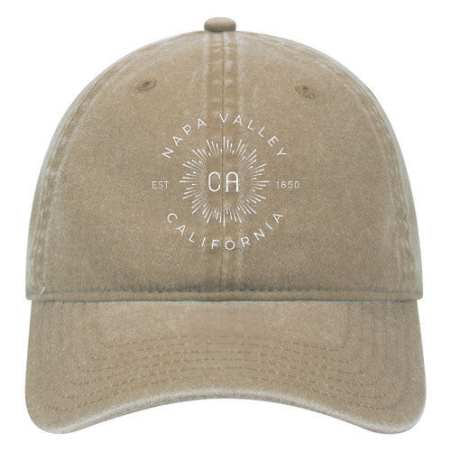 Custom BURST Washed Cotton Twill 6 Panel Low Cap