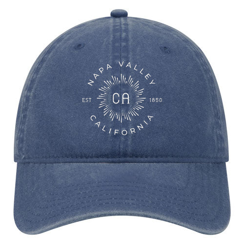 Custom BURST Washed Cotton Twill 6 Panel Low Cap