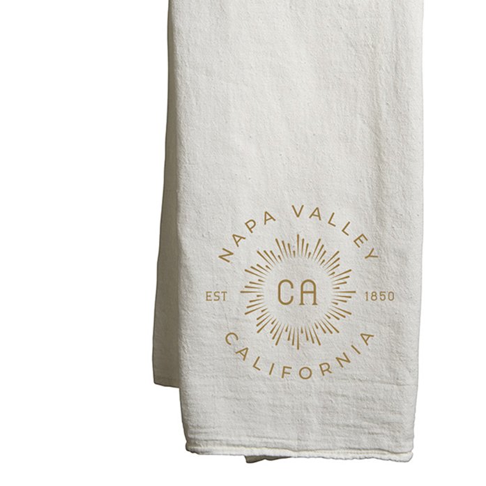 22" x 38" Flour Sack White Tea Towels Printed with a Customizable BURST COLLECTION Design