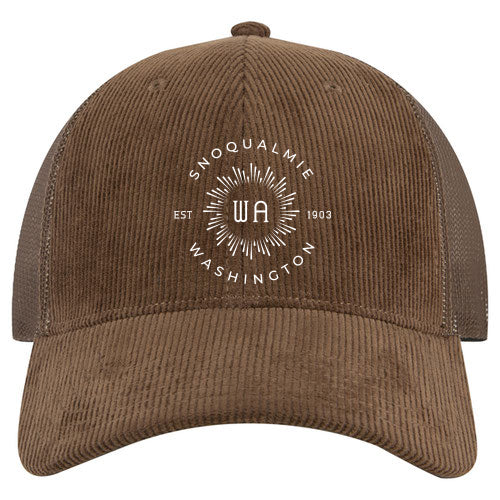 Custom BURST Cotton Twill Corduroy Low Profile Trucker Cap