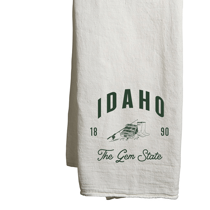 22" x 38" Flour Sack White Tea Towels Printed with a Customizable FISHING COLLECTION Design