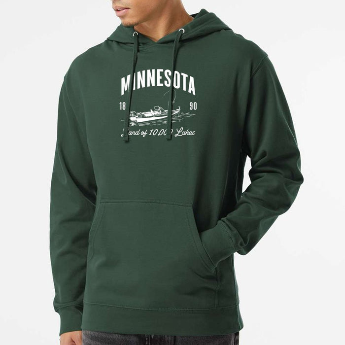 Independent Trading Co. Midweight Full-Zip Hooded Sweatshirt Printed with LAKE COLLECTION design