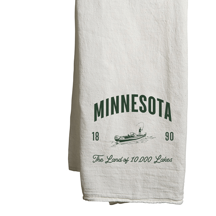 22" x 38" Flour Sack White Tea Towels Printed with a Customizable LAKE COLLECTION Design