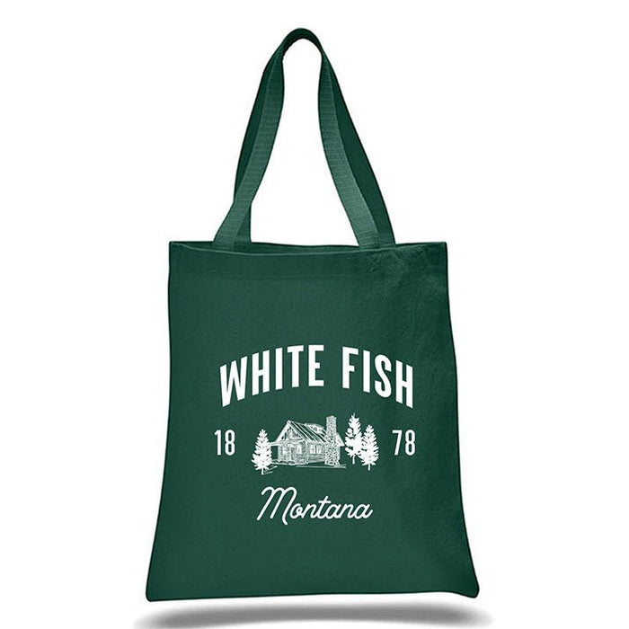 Custom Wholesale 12 Oz. Colored Canvas Simple Tote Bag Printed in CABIN COLLECTION Design