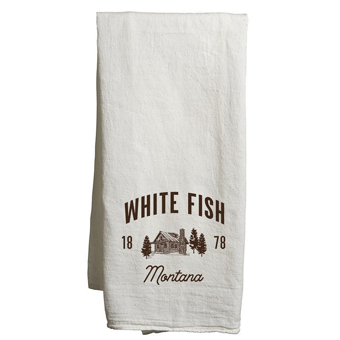 Custom CABIN Flour Sack Tea Towel - White