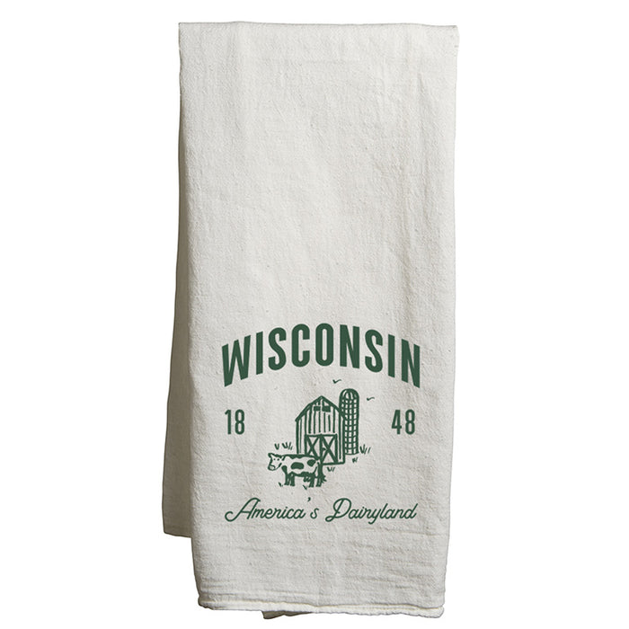 Custom CABIN Flour Sack Tea Towel - White