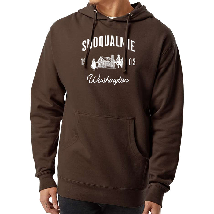 Independent Trading Co. 8.5 oz Full-Zip Hooded Sweatshirt Printed with CABIN COLLECTION design