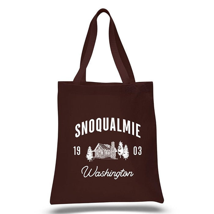 Custom Wholesale 12 Oz. Colored Canvas Simple Tote Bag Printed in CABIN COLLECTION Design