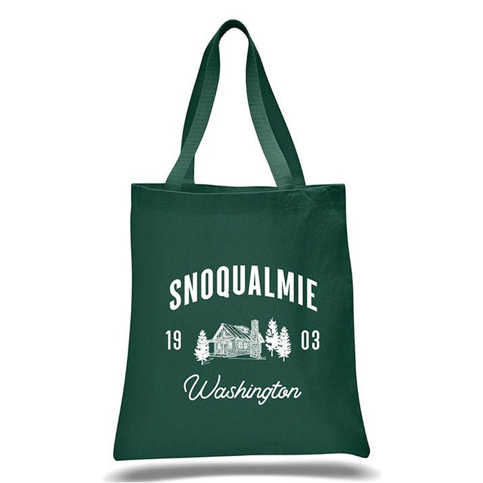 Custom Wholesale 12 Oz. Colored Canvas Simple Tote Bag Printed in CABIN COLLECTION Design