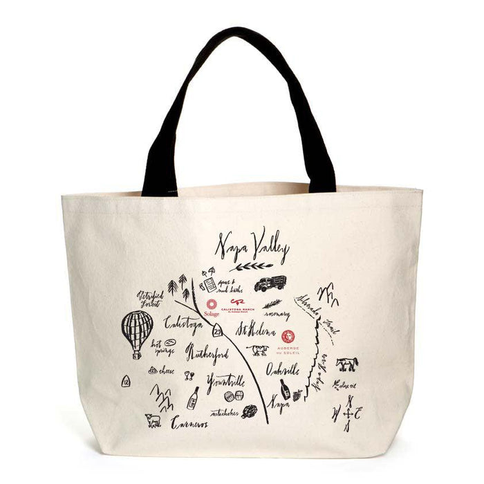 18 Oz. Heavyweight Tote in a Customizable Calligraphy Map Collection Design - Mercantile 12