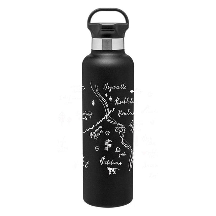 Custom CALLIGRAPHY MAP 24 Oz Stainless Gear Water Bottle