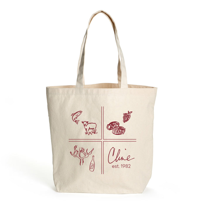 Custom SQUARES 10 oz. Natural Canvas Tote Bag with Pockets