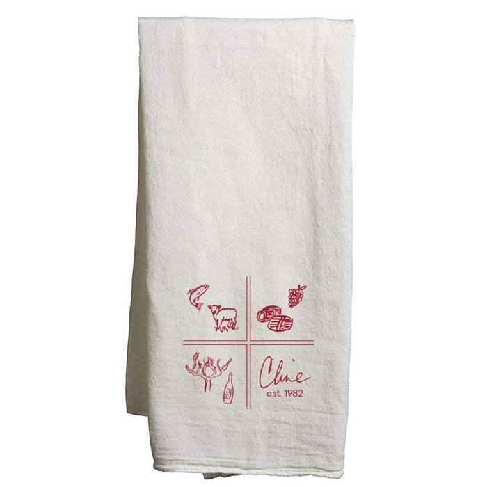 Custom SQUARES Flour Sack Tea Towels - White