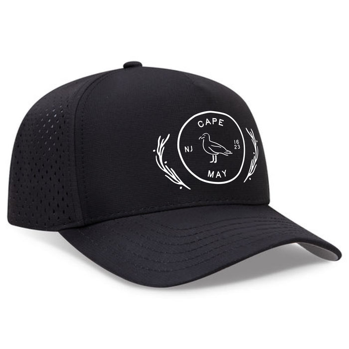 Custom COASTAL OTTO Cap Polyester Pongee Perforated 5 Panel Mid Profile Baseball Cap