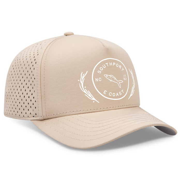 Custom COASTAL OTTO Cap Polyester Pongee Perforated 5 Panel Mid Profile Baseball Cap