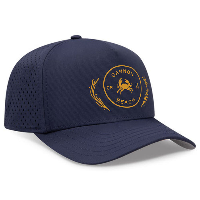 Custom COASTAL OTTO Cap Polyester Pongee Perforated 5 Panel Mid Profile Baseball Cap