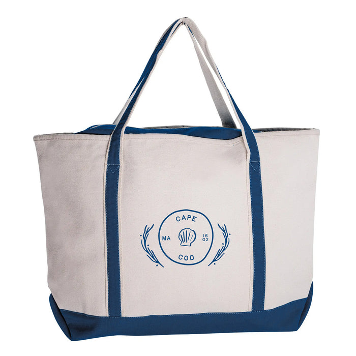 Custom COASTAL 24 Oz. Canvas Large Zippered Boat Tote