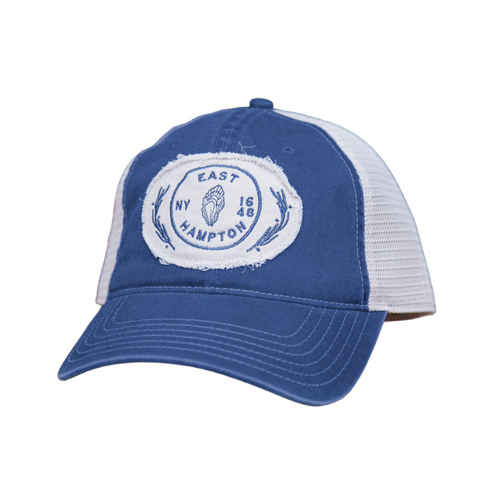 Custom COASTAL Cap America Unisex Pigment Dyed Trucker with Cap with Embroidered Frayed Patch